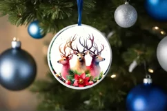 Watercolor Reindeer Christmas Scene PNG Product Image 4