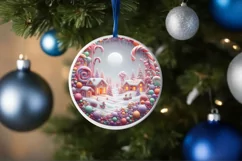 Detailed Molten Candy Christmas Ornament Sublimation PNG Product Image 4