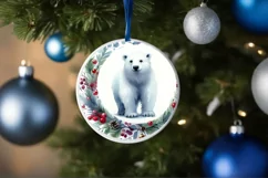 Polar Bear Christmas Sticker Sublimation PNG Product Image 4