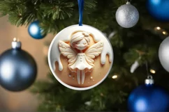 Round 3D Christmas Fairy Sublimation PNG Product Image 4