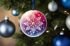 Round Christmas Ornament Sublimation|Clipart Product Image 3