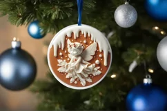 3D Marzipan Christmas Fairy Sticker Sublimation PNG Product Image 1