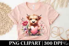 Cute Highland Cow Spring Love Flowers |T-shirt, Mug, Tumbler Product Image 4