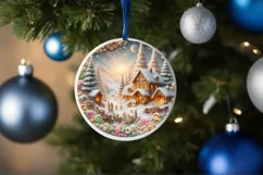 Detailed Molten Candy Christmas Ornament Sublimation PNG Product Image 4