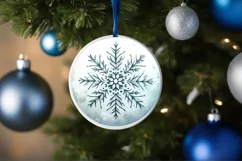 Round Christmas Ornament Sublimation|Clipart Product Image 3