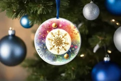 Round Christmas Ornament Sublimation|Clipart Product Image 3