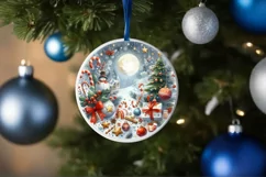 Watercolor Christmas Scene Sticker Sublimation PNG Product Image 1