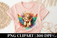 Cupid Angel Of Love Gesture Watercolor Florals Clipart Product Image 5