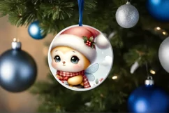 Cute Winter Bee Christmas Sticker Sublimation PNG Product Image 4