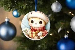 Cute Winter Bee Christmas Sticker Sublimation PNG Product Image 4