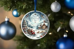 Watercolor Christmas Scene Sticker Sublimation PNG Product Image 4