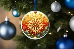 Round Christmas Ornament Sublimation|Clipart Product Image 1