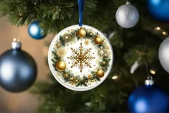 Round Christmas Ornament Sublimation|Clipart Product Image 1