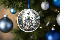 Round Christmas Ornament Sublimation|Clipart Product Image 3