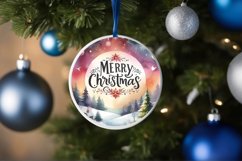 Merry Christmas Round Ornament Sublimation Product Image 4