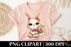Easter Bunny Egg Flower, Clipart |T-shirt, Mug PNG Product Image 5