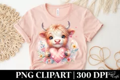 Pink Highland Cow Spring Love Flowers |T-shirt, Mug, Tumbler Product Image 5