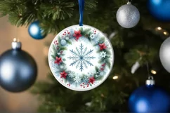 Round Christmas Ornament Sublimation|Clipart Product Image 3