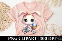 Bike Bunny Egg Flower, Clipart |T-shirt, Mug PNG Product Image 4