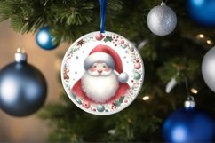 Santa Watercolor Round Ornament Sublimation PNG Product Image 4