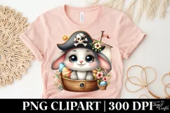 Pirate Easter Bunny Egg Flower, Clipart |T-shirt, Mug PNG Product Image 5