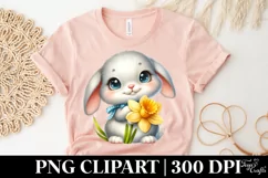 Easter Bunny Egg Flower, Clipart |T-shirt, Mug PNG Product Image 4