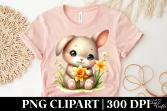 Easter Bunny Egg Flower, Clipart |T-shirt, Mug PNG Product Image 4