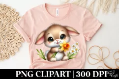 Easter Bunny Egg Flower, Clipart |T-shirt, Mug PNG Product Image 4