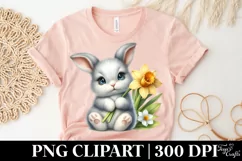 Easter Bunny Egg Flower, Clipart |T-shirt, Mug PNG Product Image 4