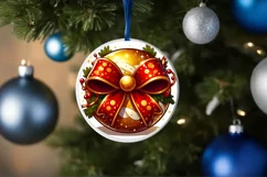 Round Christmas Ornament Sublimation|Clipart Product Image 3