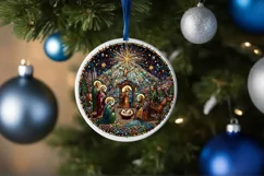 Round Christmas Ornament Sublimation|Clipart Product Image 1