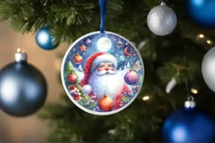 Penguin Round Ornament Sublimation PNG Product Image 4