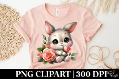 Easter Bunny Egg Flower, Clipart |T-shirt, Mug PNG Product Image 4
