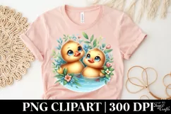 Ducklings in a Pond |T-shirt, Mug PNG Product Image 5