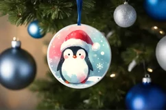 a Colorful Penguin Winter Ornament Sublimation PNG Product Image 4