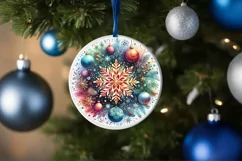 Round Christmas Ornament Sublimation|Clipart Product Image 3