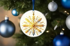 Round Christmas Ornament Sublimation|Clipart Product Image 3
