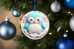 a Pastel 3D Christmas Penguin Sublimation PNG Product Image 4