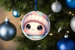 Cute Baby Turtle Winter Scene Sublimation PNG Product Image 1