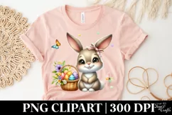 Easter Bunny Egg Flower, Clipart |T-shirt, Mug PNG Product Image 5