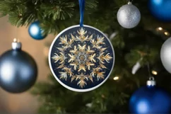 Snow Flake Christmas Round Cute Ornament Sublimation Product Image 4