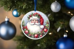 a Watercolor Santa Christmas Ornament Sublimation PNG Product Image 4
