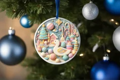 Colorful Pastel Round Christmas Scene with Duck and Product Image 4