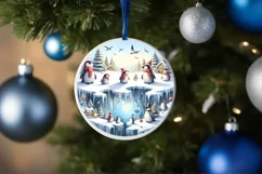 Winter Penguins Snow Scene Sublimation PNG Product Image 4