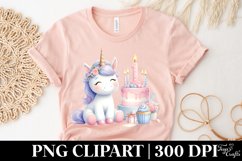 Watercolor Unicorn Cake , Clipart |T-shirt, Mug, Tumbler Product Image 5