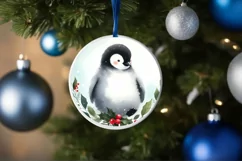 Watercolor Penguin Winter Scene Sublimation PNG Product Image 4