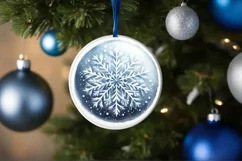 Round Christmas Ornament Sublimation|Clipart Product Image 1