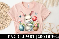 Easter Bunny Egg Flower, Clipart |T-shirt, Mug PNG Product Image 4