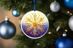 Round Christmas Ornament Sublimation|Clipart Product Image 3