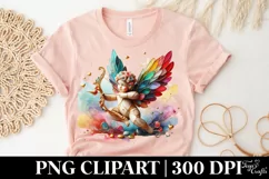 Cupid Angel Of Love Gesture Watercolor Florals Clipart Product Image 5